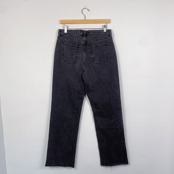 NWT Abercrombie & Fitch Low Rise Baggy Jean Black w/ Raw Hem 27 - Picture 8 of 11